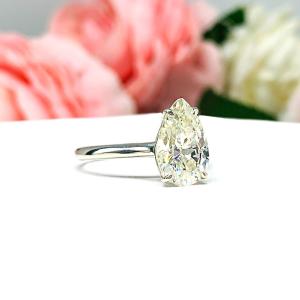 Pear Near Colorless 12x8mm Cubic Zirconia Engagement Ring SIZE 8 FINAL SALE