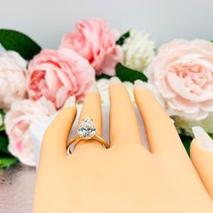 Pear Near Colorless 12x8mm Cubic Zirconia Engagement Ring SIZE 8 FINAL SALE
