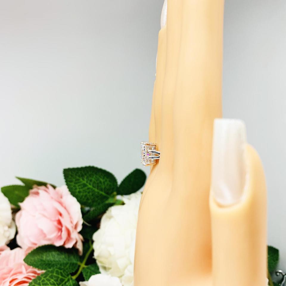 Radiant Cubic Zirconia 10x8mm Engagement Lower Profile Ring