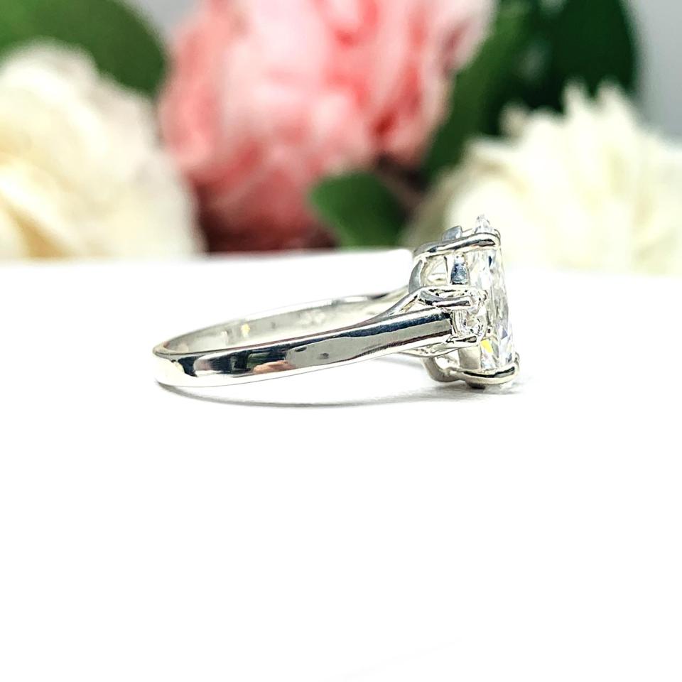 Marquise Round Accents Cubic Zirconia Engagement Ring