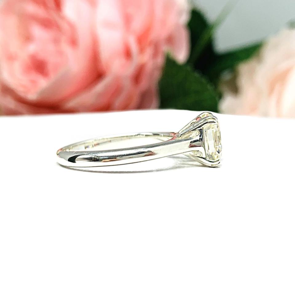Asscher Near Colorless 2 Carat CZ Engagement Ring