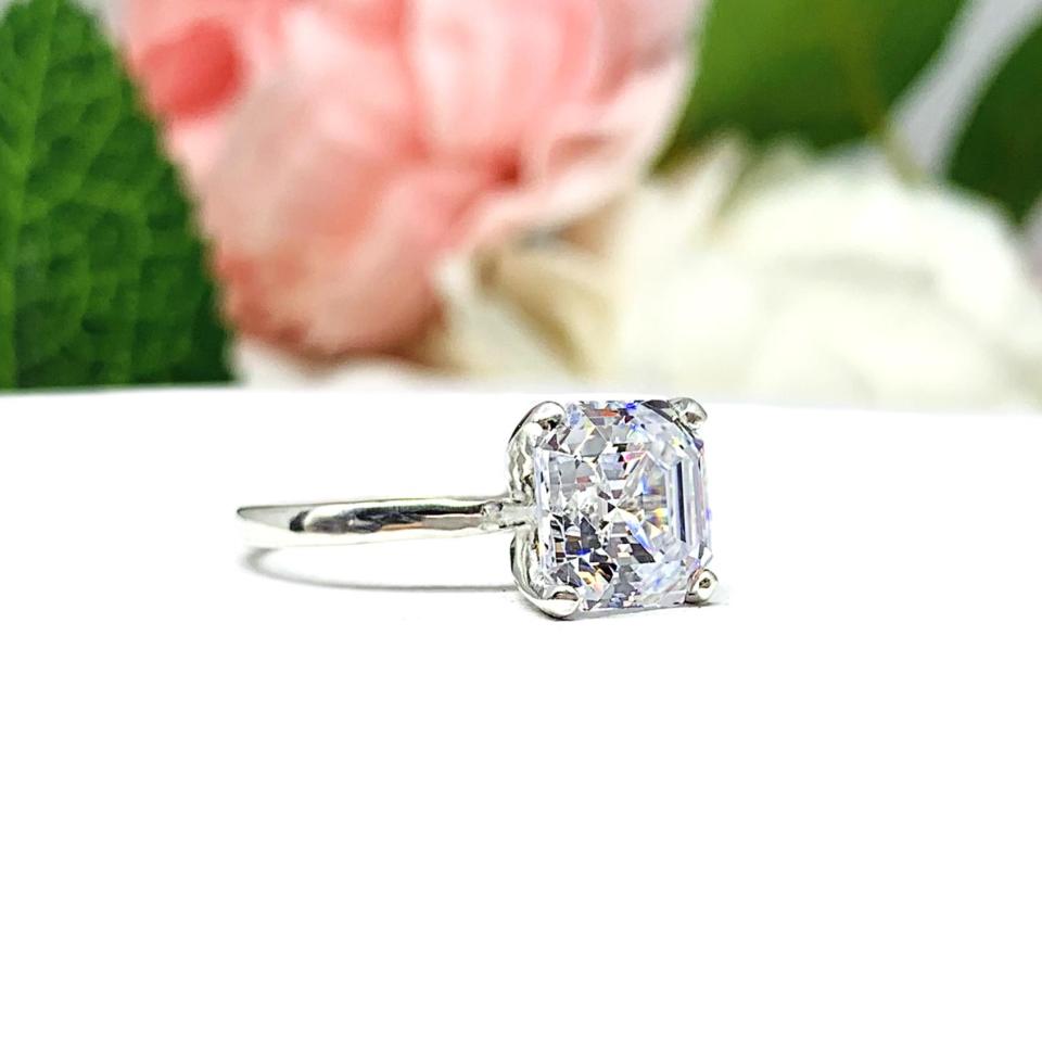 Asscher Cubic Zirconia Engagement Ring
