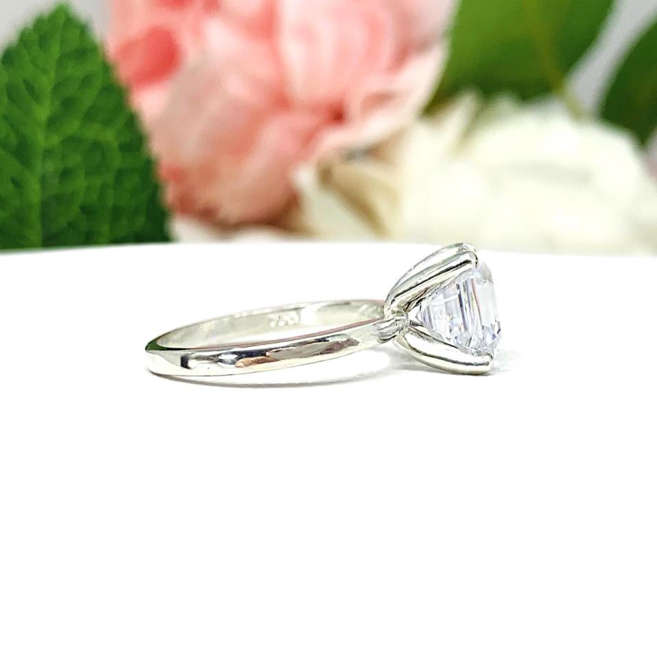 Asscher Cubic Zirconia Engagement Ring