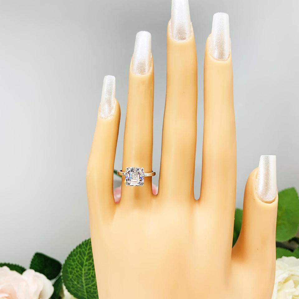 Asscher Cubic Zirconia Engagement Ring