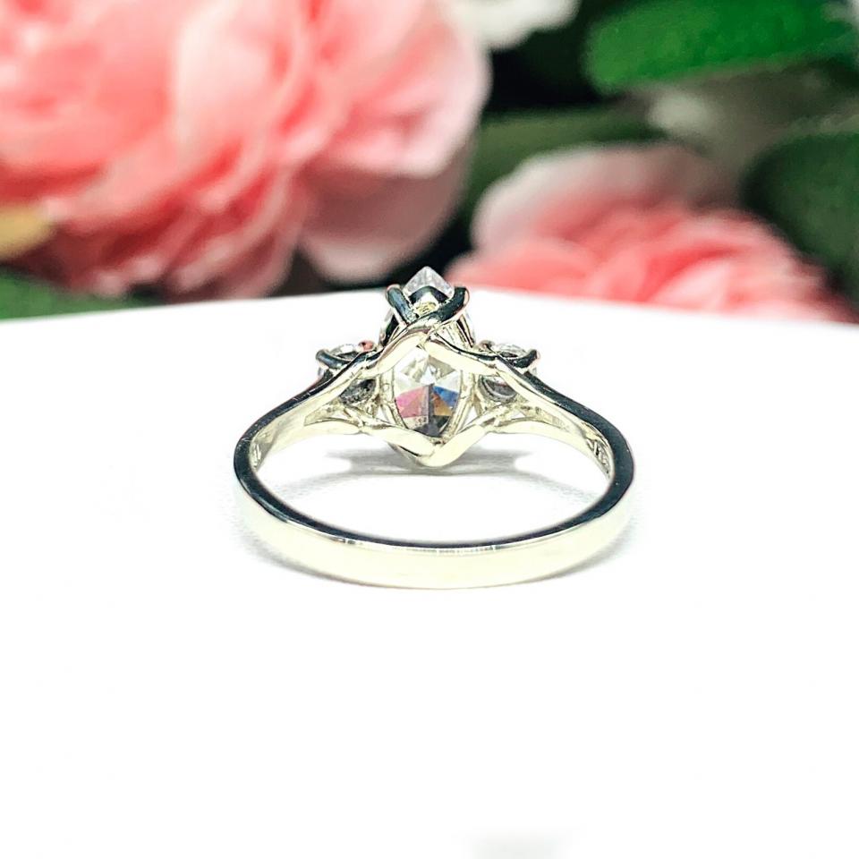 Marquise Round Accents Cubic Zirconia Engagement Ring