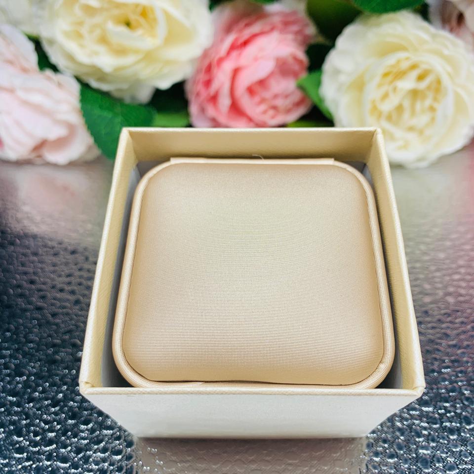 Ring Gift Presentation Box - Shimmer champagne color - Includes ivory color outer box
