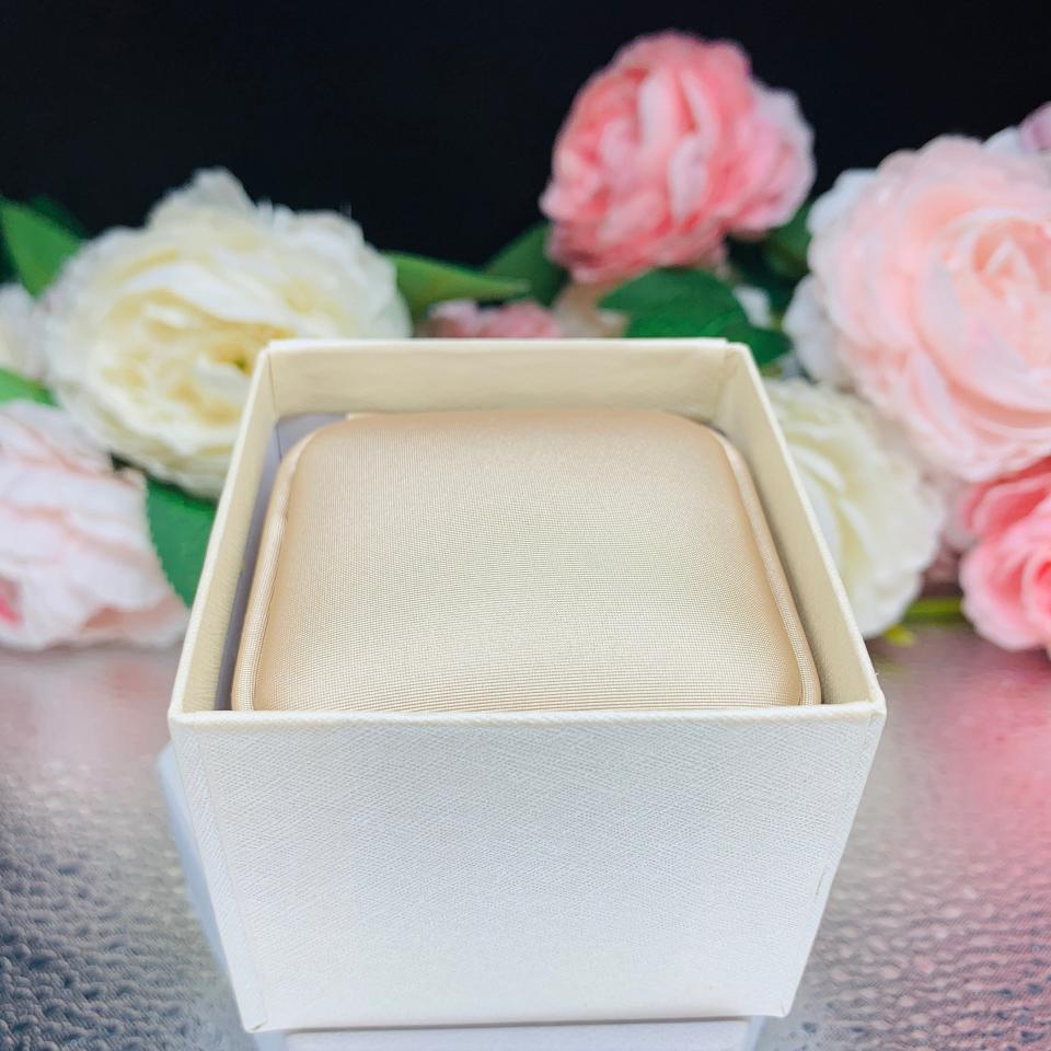 Earrings Gift Presentation Box - Shimmer champagne color - Includes ivory color outer box