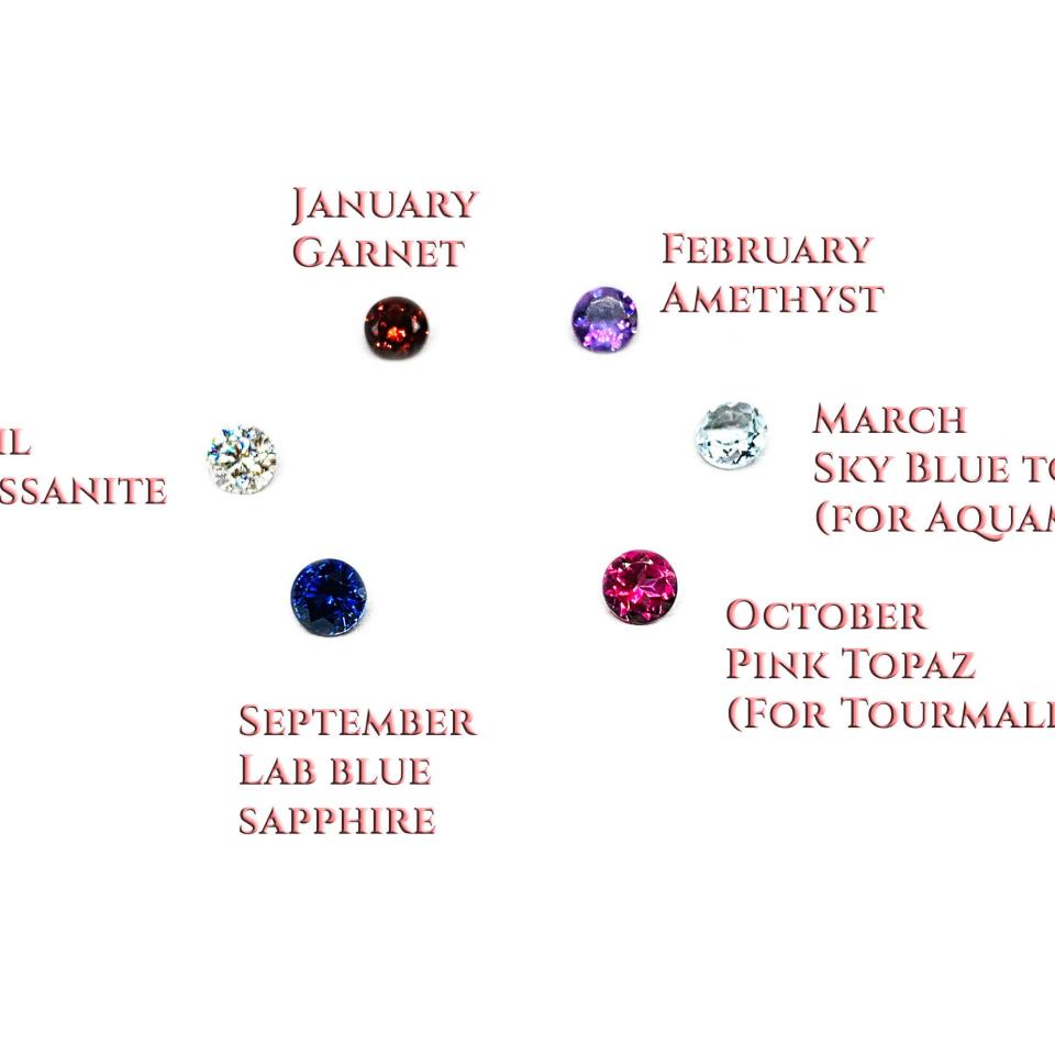 Sterling Silver 4 Stone Mother's Ring - 4mm round gemstones - Family Ring - Grandmother Ring -Birthstone Ring