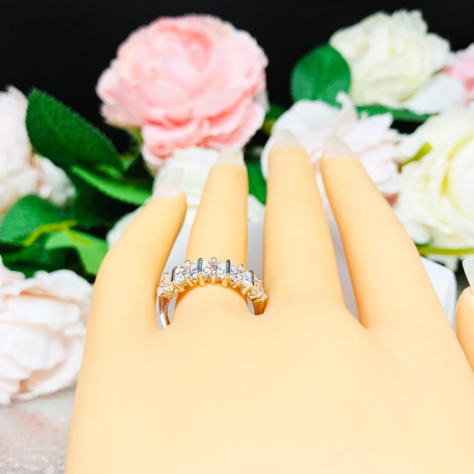 Princess Cubic Zirconia Five Stone Ring Size 7 FINAL SALE