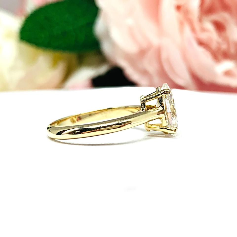 10x5mm Marquise Moissanite 10k Yellow Gold Engagement Ring Size 6 FINAL SALE
