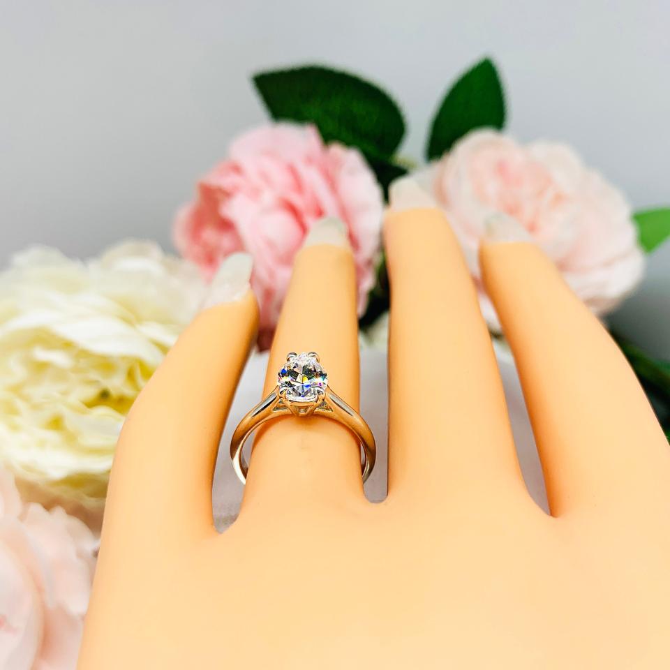 9x6mm Pear Cubic Zirconia Claw Prong Engagement Ring SIZE 6.5 FINAL SALE