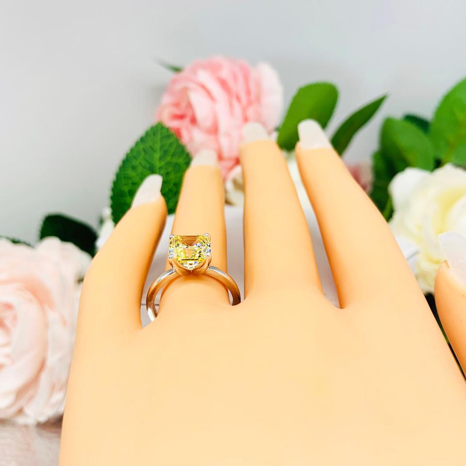 Canary Asscher CZ Engagement Ring