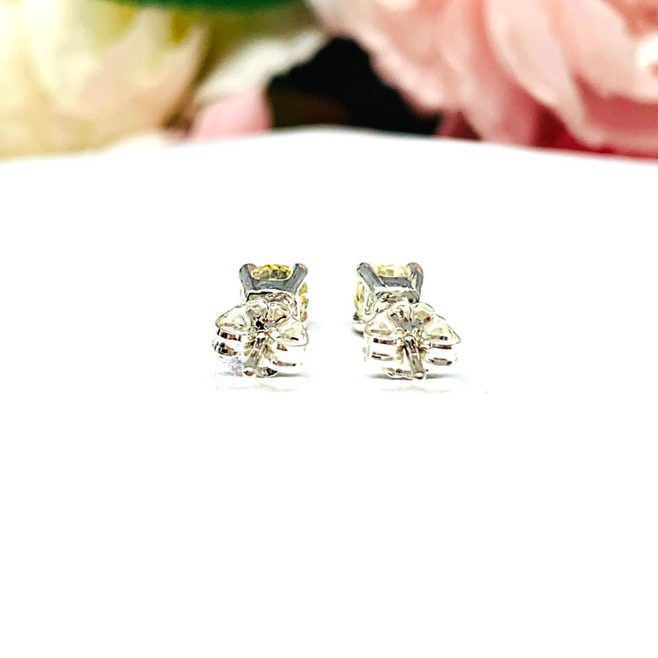 Round-Cut Yellow CZ Stud Earrings • 5mm, Sterling Silver