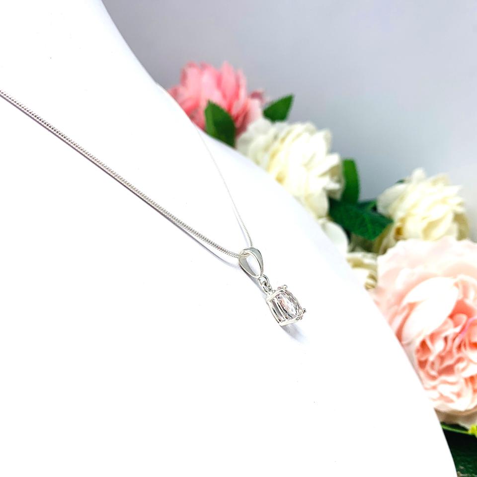 Genuine Pink Morganite Pear Pendant No chain CLEARANCE