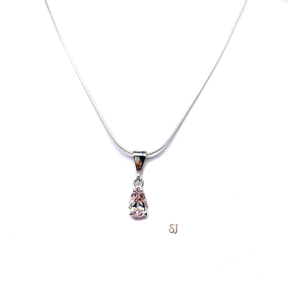 Genuine Pink Morganite Pear Pendant No chain CLEARANCE