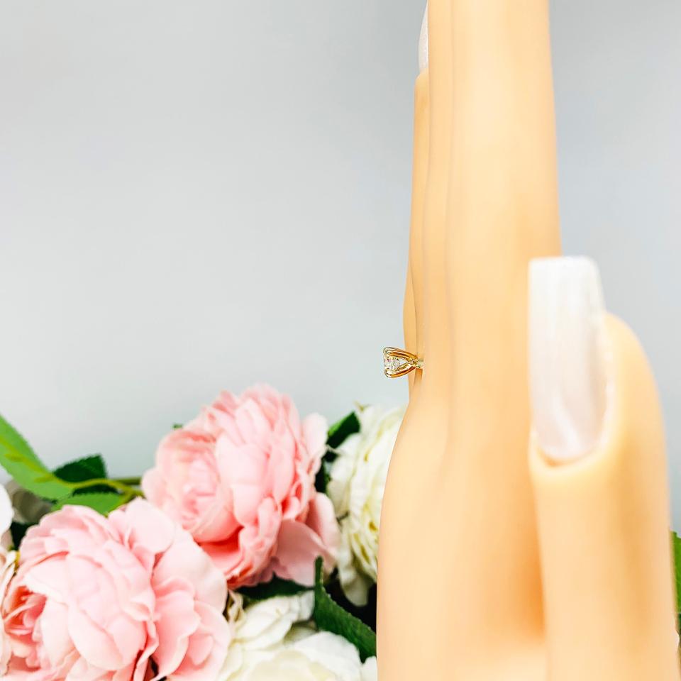 Petite Round Near Colorless CZ Engagement Ring