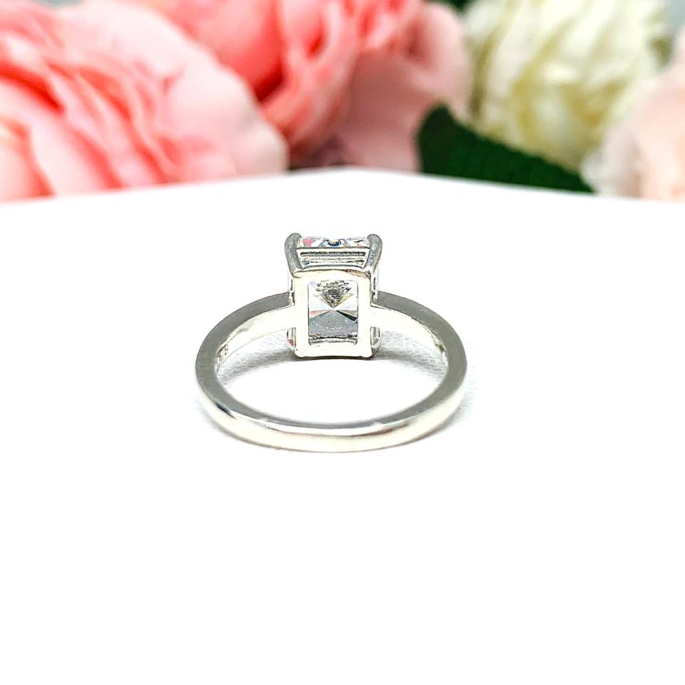 6x4mm Radiant Cubic Zirconia Engagement Lower Profile Ring SIZE 6 FINAL SALE