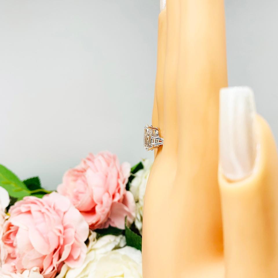 White Topaz Pear Sterling Silver Ring 12x8mm Size 7 CLEARANCE