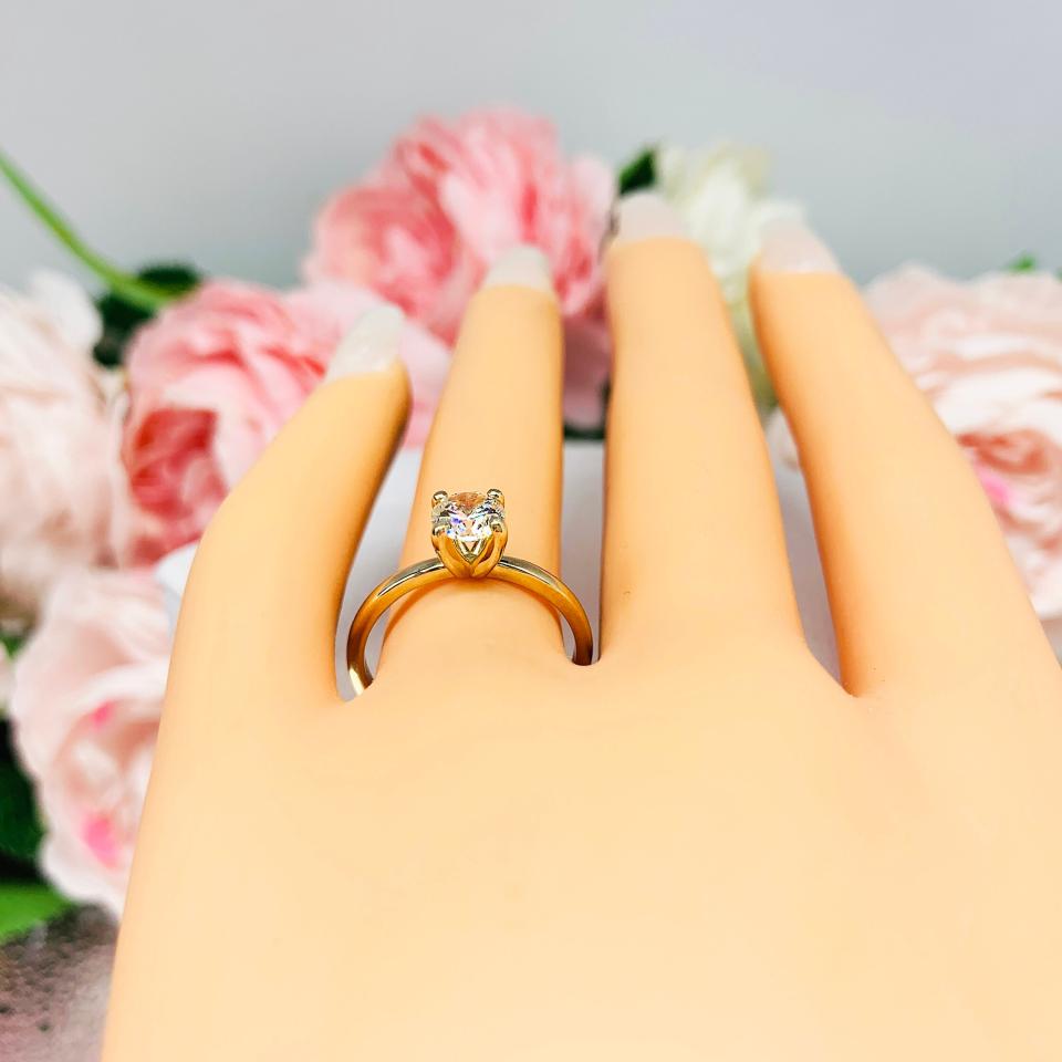 Petite Round Near Colorless CZ Engagement Ring