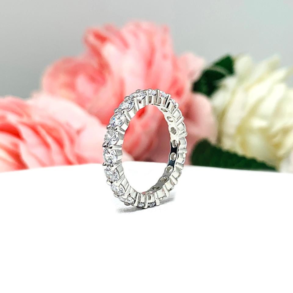 Round 3mm Cubic Zirconia Eternity Wedding Band SIZE 6 FINAL SALE