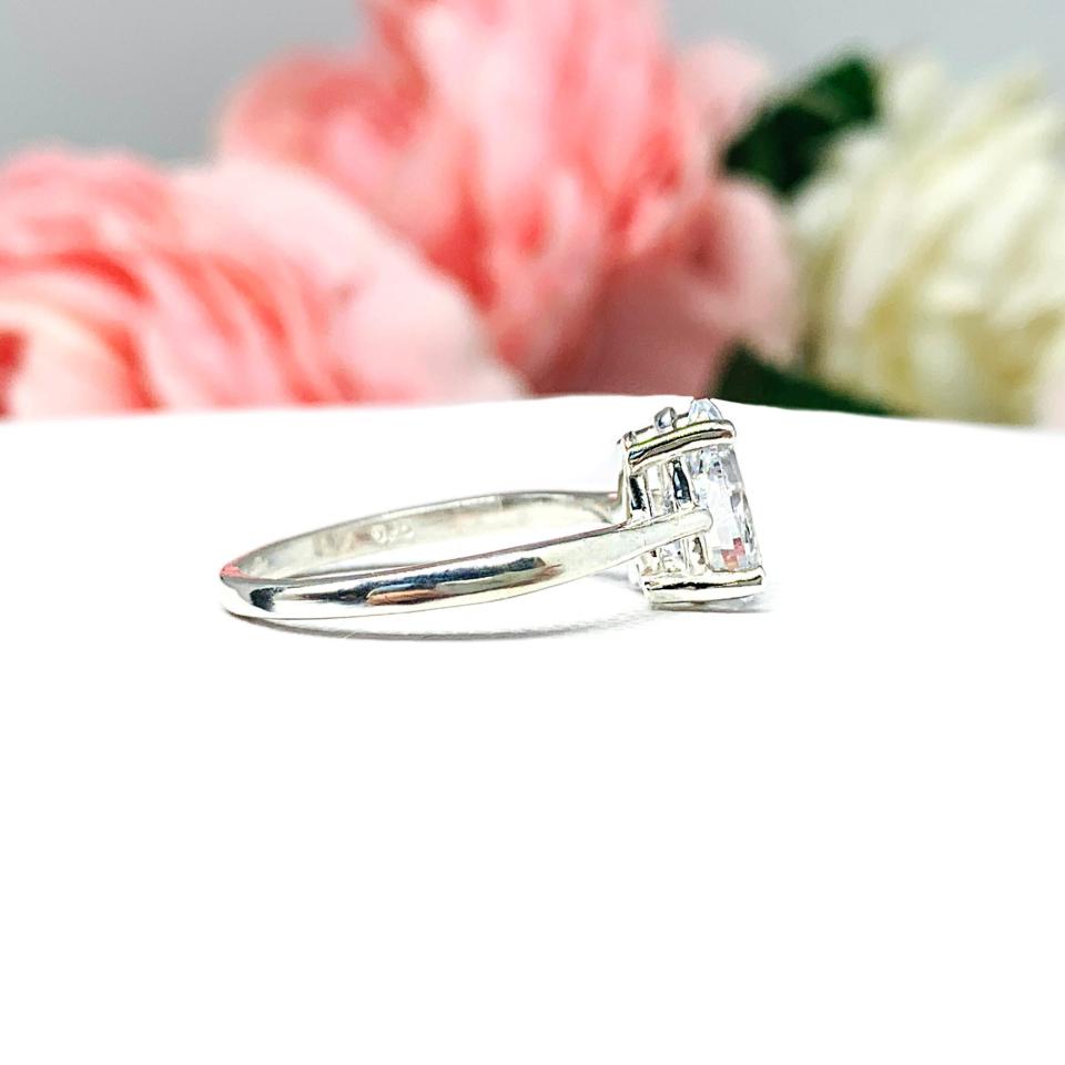 Pear Cubic Zirconia 9x6mm Engagement Ring SIZE 6 FINAL SALE