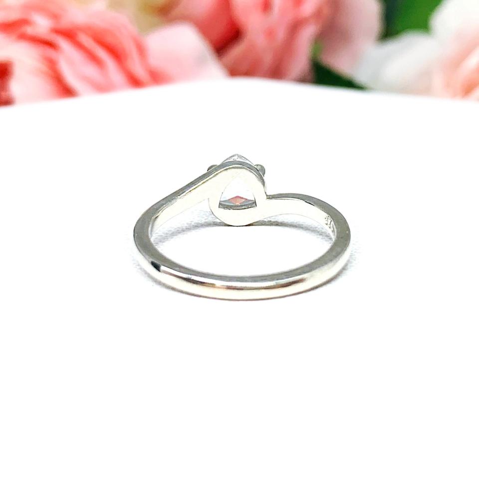 6mm Natural White Topaz Trillion Bypass Ring SIZES 7 AND 8 FINAL SALE