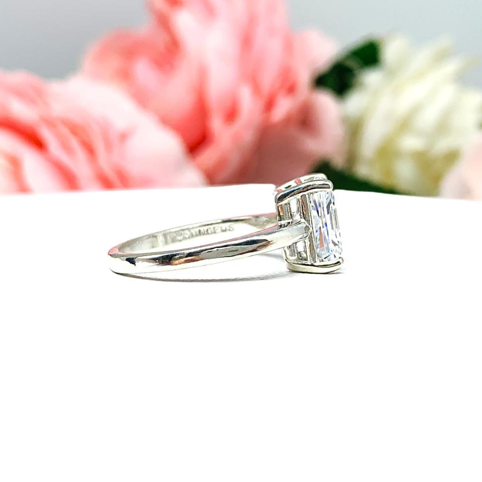 6x4mm Radiant Cubic Zirconia Engagement Lower Profile Ring SIZE 6 FINAL SALE