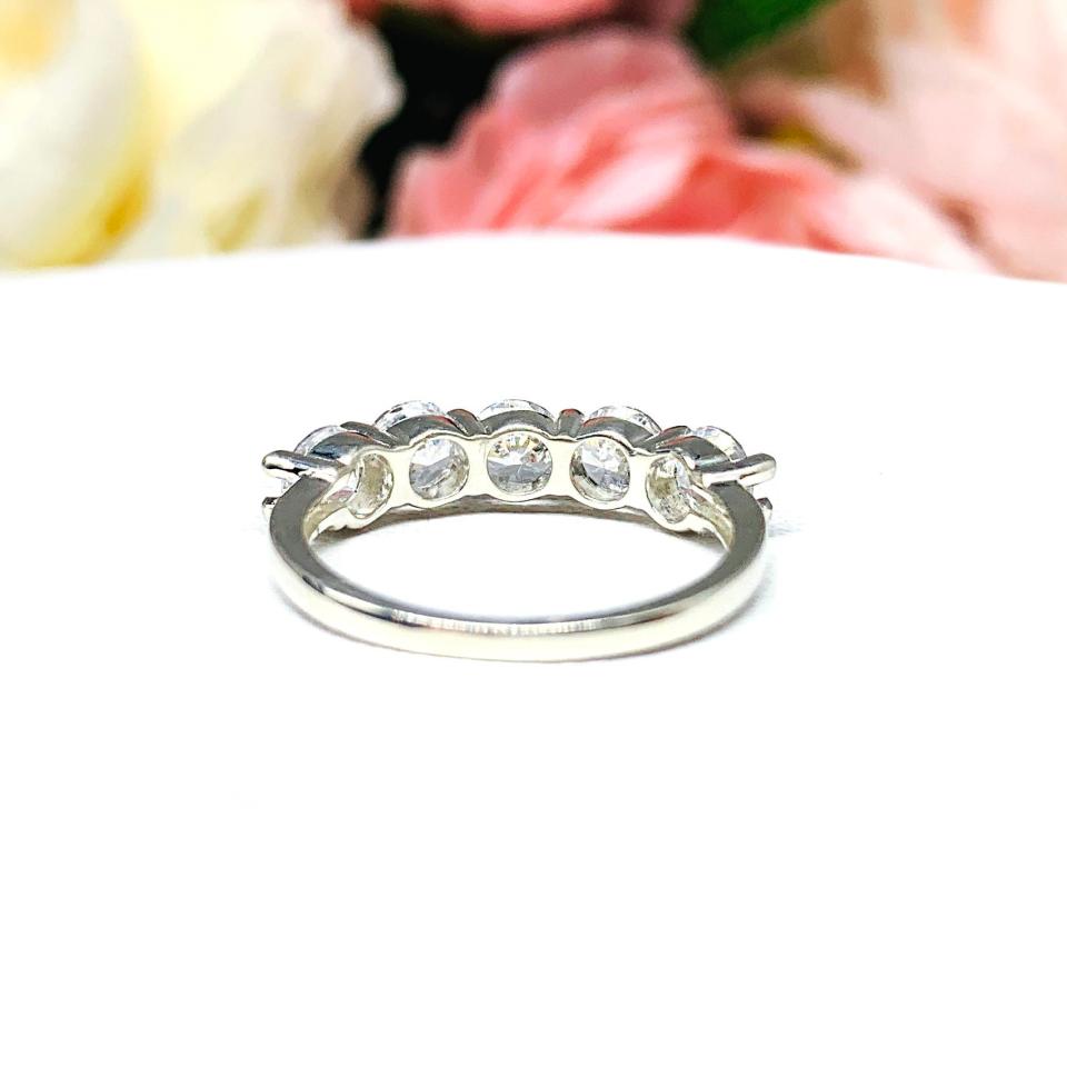 Floating Round 4.5mm Cubic Zirconia Five Stone Ring SIZE 6.5 FINAL SALE