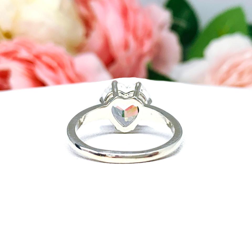 Natural White Topaz 10mm Heart Ring SIZE 8.5 FINAL SALE