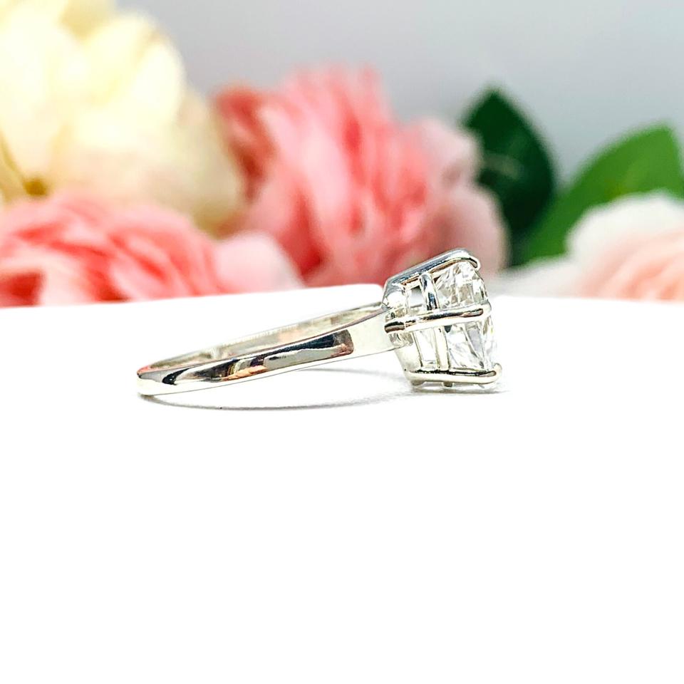 Natural White Topaz 10mm Heart Ring SIZE 8.5 FINAL SALE