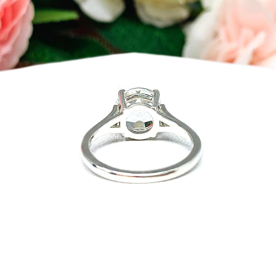 9mm Natural Round White Topaz Split Shank Ring SIZE 7 FINAL SALE