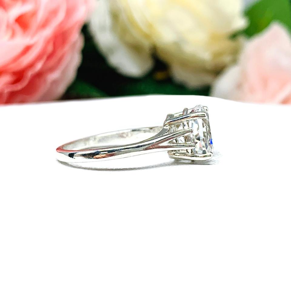 9mm Natural Round White Topaz Split Shank Ring SIZE 7 FINAL SALE