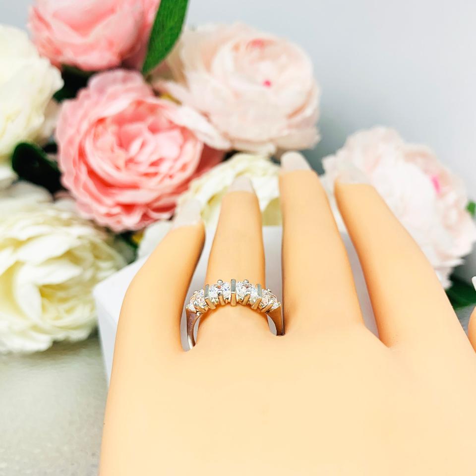 Cushion 4mm Cubic Zirconia Four Stone Ring Size 6.5 FINAL SALE