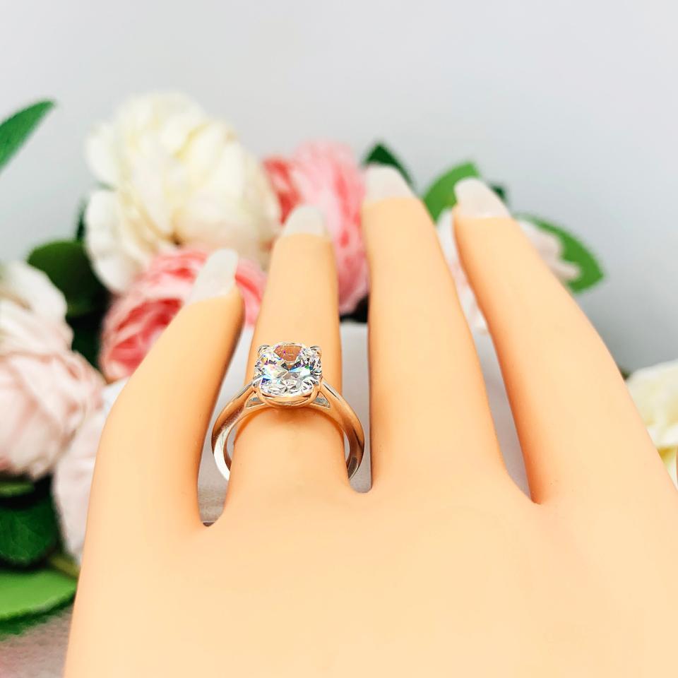 Oval CZ Engagement Ring Near Colorless Size 7.25 FINAL SALE