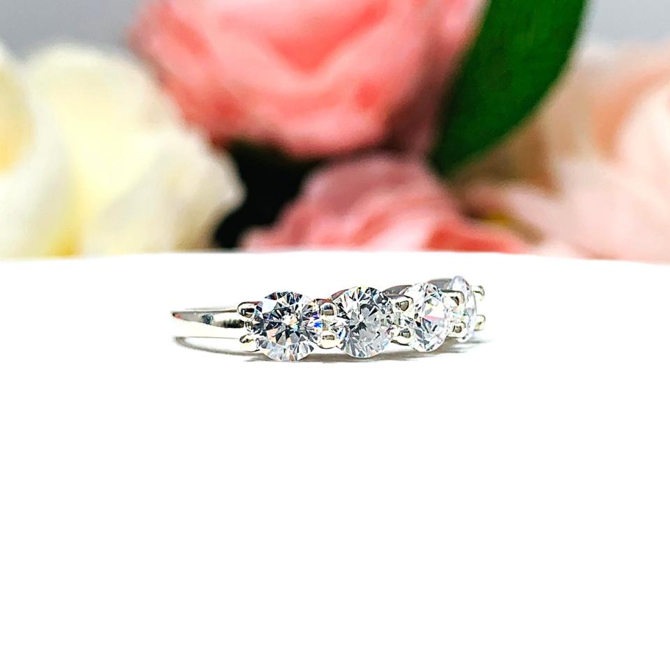 Floating Round 4.5mm Cubic Zirconia Five Stone Ring SIZE 6.5 FINAL SALE