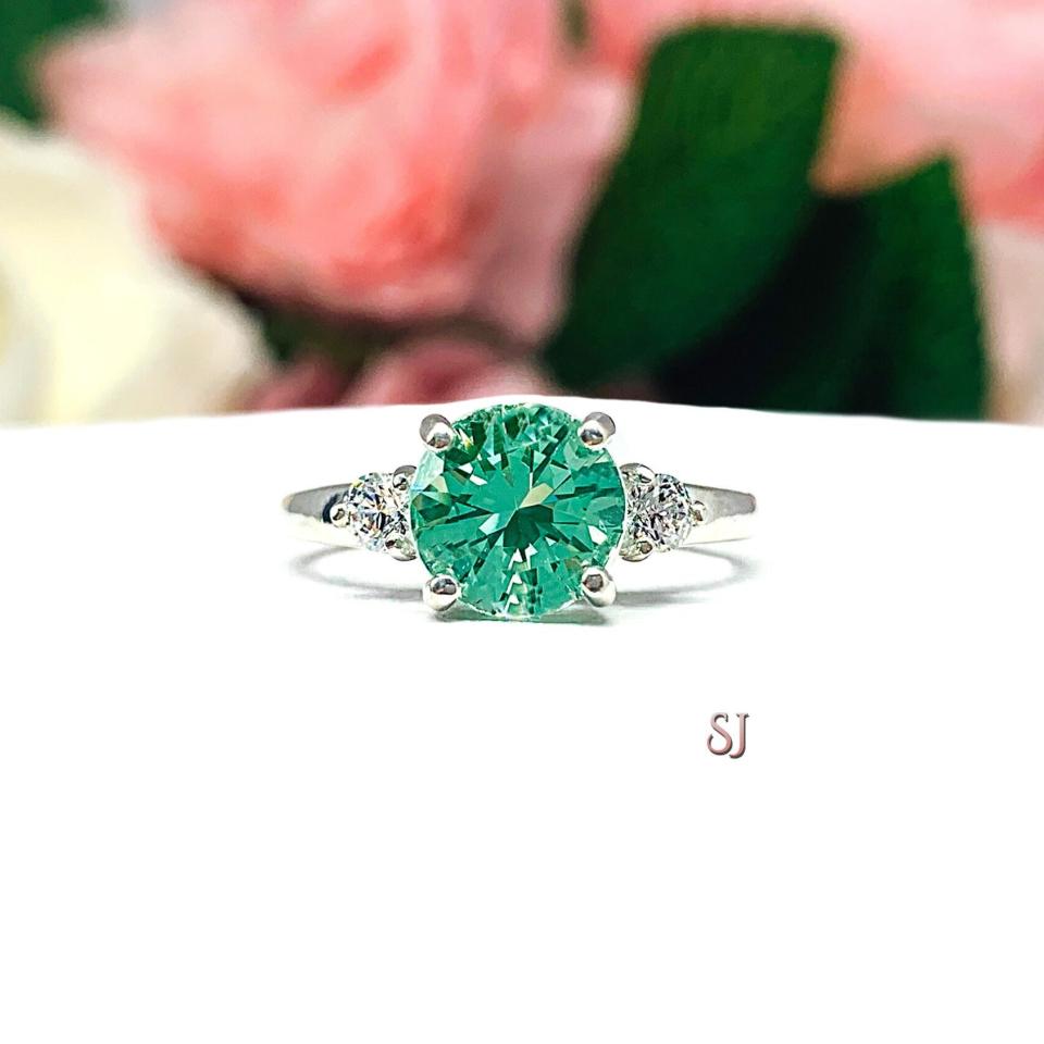 Seafoam green engagement ring on sale