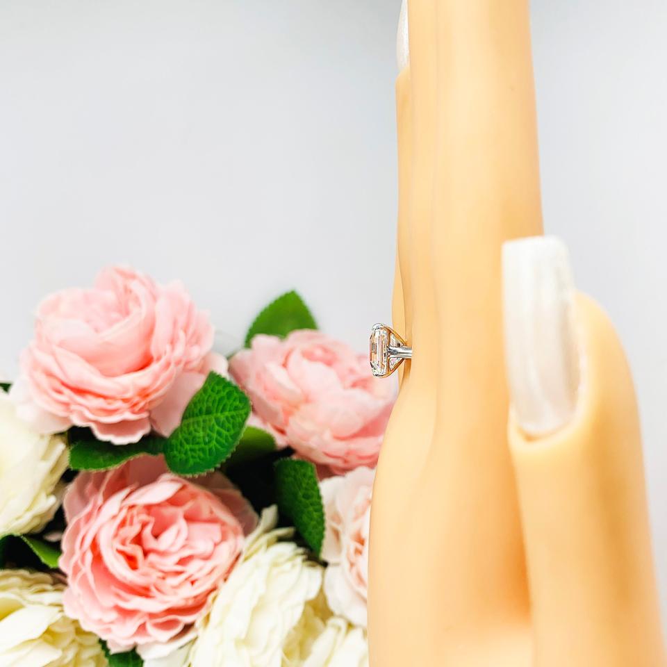 Elongated Asscher CZ Engagement Ring Size 6.5 – 10x8mm, Sterling Silver