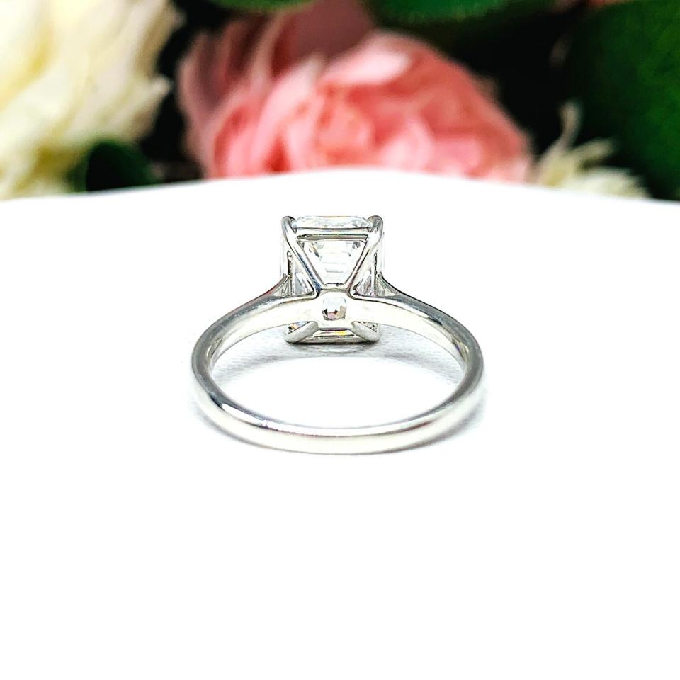 Elongated Asscher CZ Engagement Ring Size 6.5 – 10x8mm, Sterling Silver