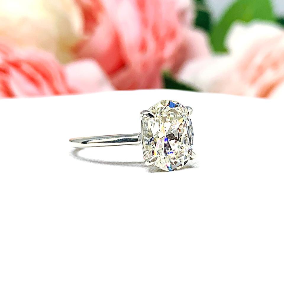 Oval CZ Engagement Ring Near Colorless Size 7.25 FINAL SALE