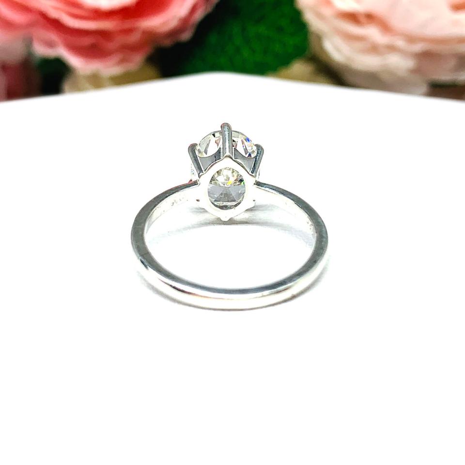 Oval 10x8mm Near Colorless CZ Engagement Ring