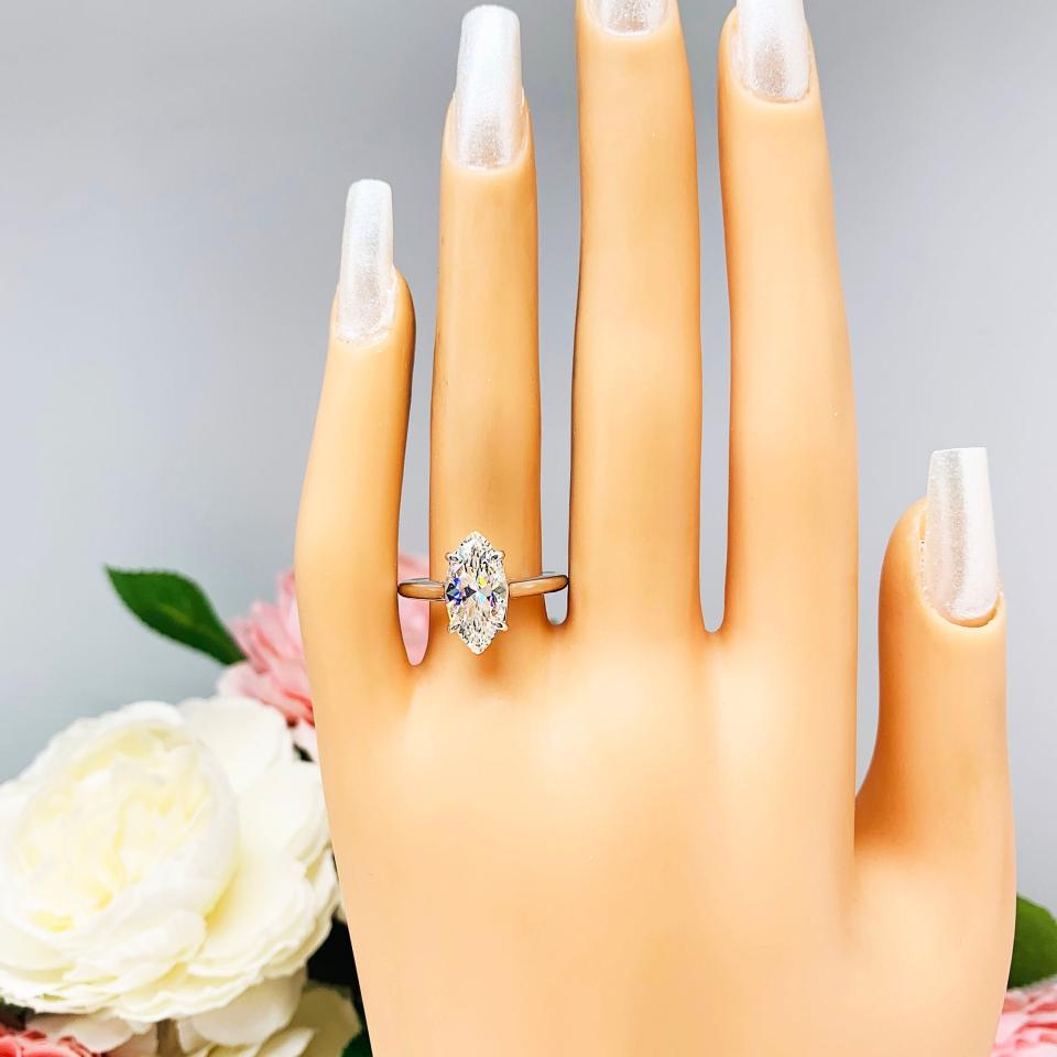 Marquise Near Colorless 14x7mm Cubic Zirconia Engagement Ring RING SIZE 8.75 FINAL SALE