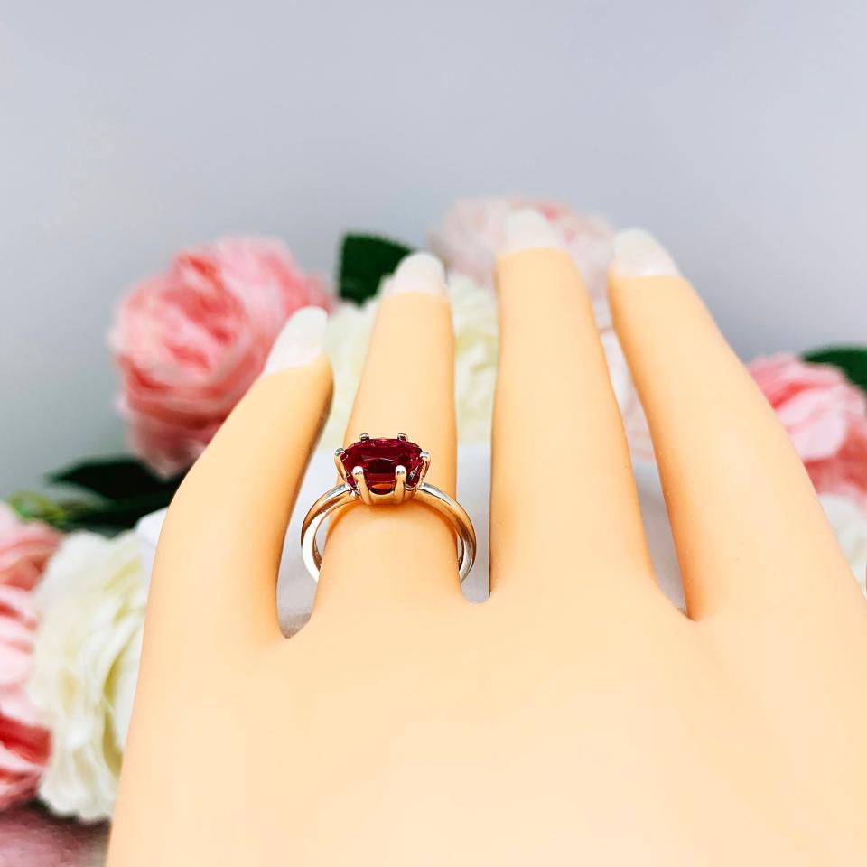 Lab Created Ruby Oval East West Horizontal Set Ring