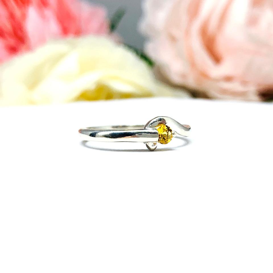 November Birthstone Golden Citrine Stacking Ring