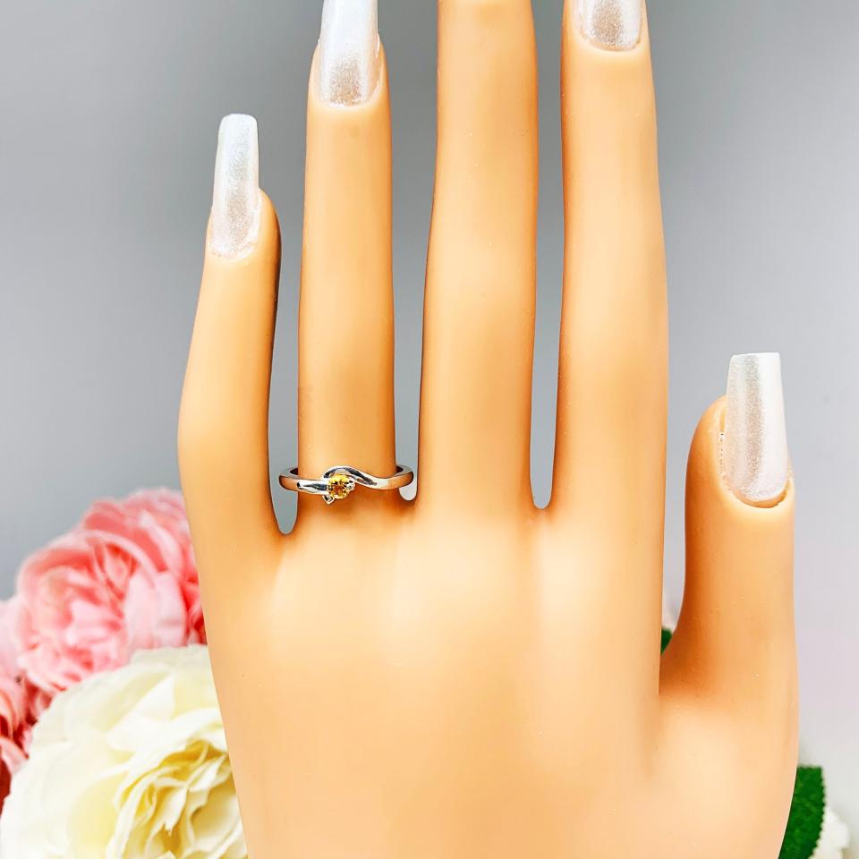November Birthstone Golden Citrine Stacking Ring