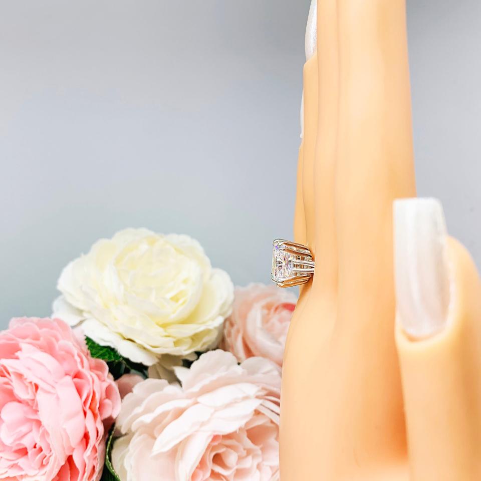 Princess Cubic Zirconia Statement Engagement Solitaire Ring