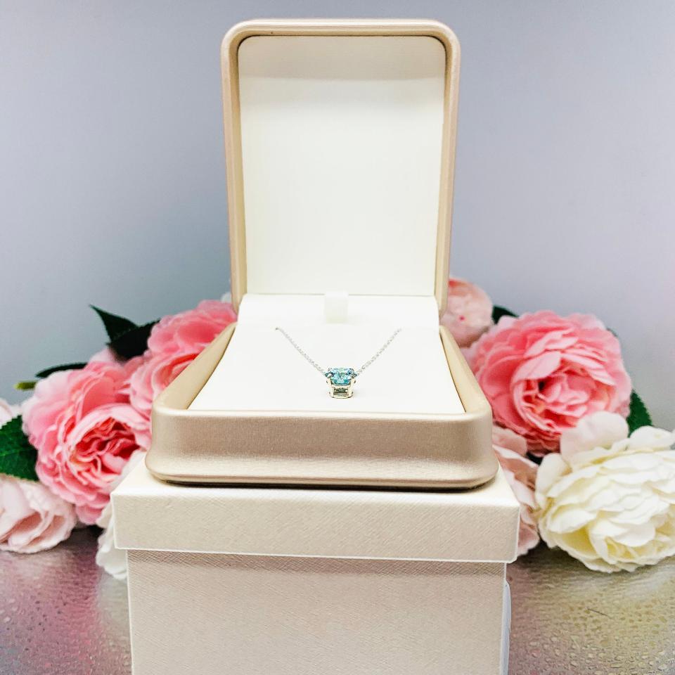 Pendant or Necklace Gift Presentation Box - Shimmer champagne color - Includes ivory color outer box