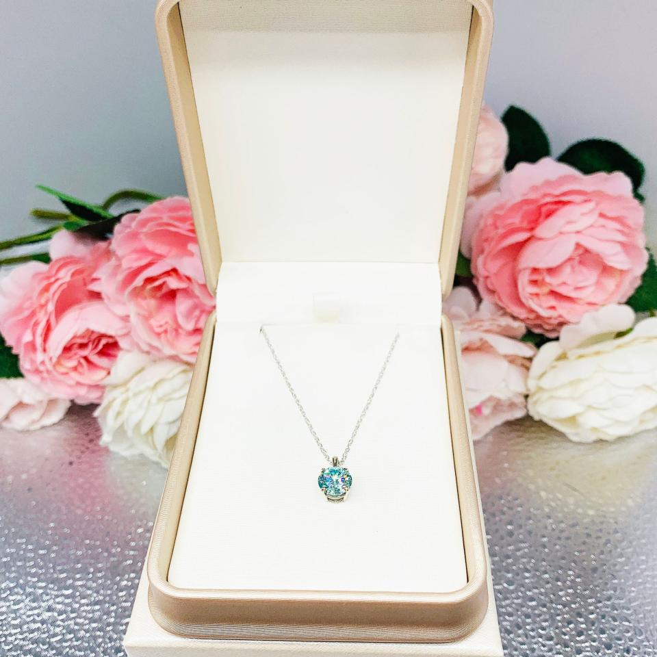 Pendant or Necklace Gift Presentation Box - Shimmer champagne color - Includes ivory color outer box