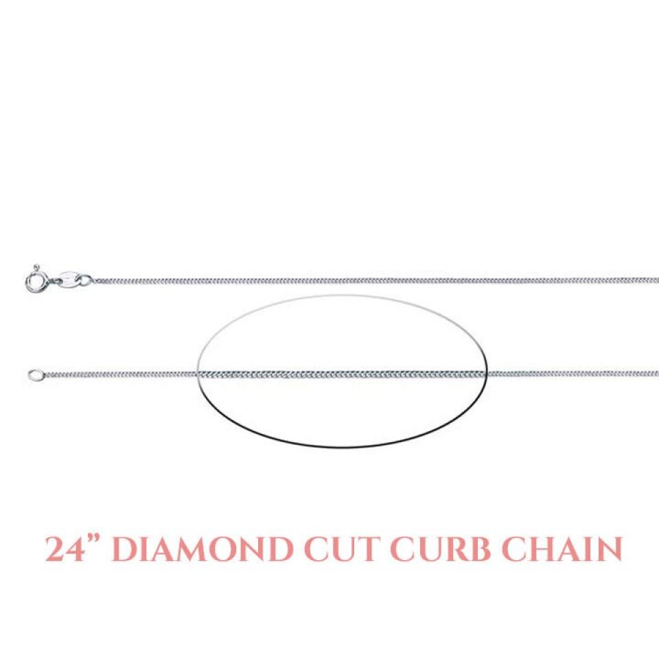 Oval Cubic Zirconia Accented Pendant With Optional Chain FINAL SALE