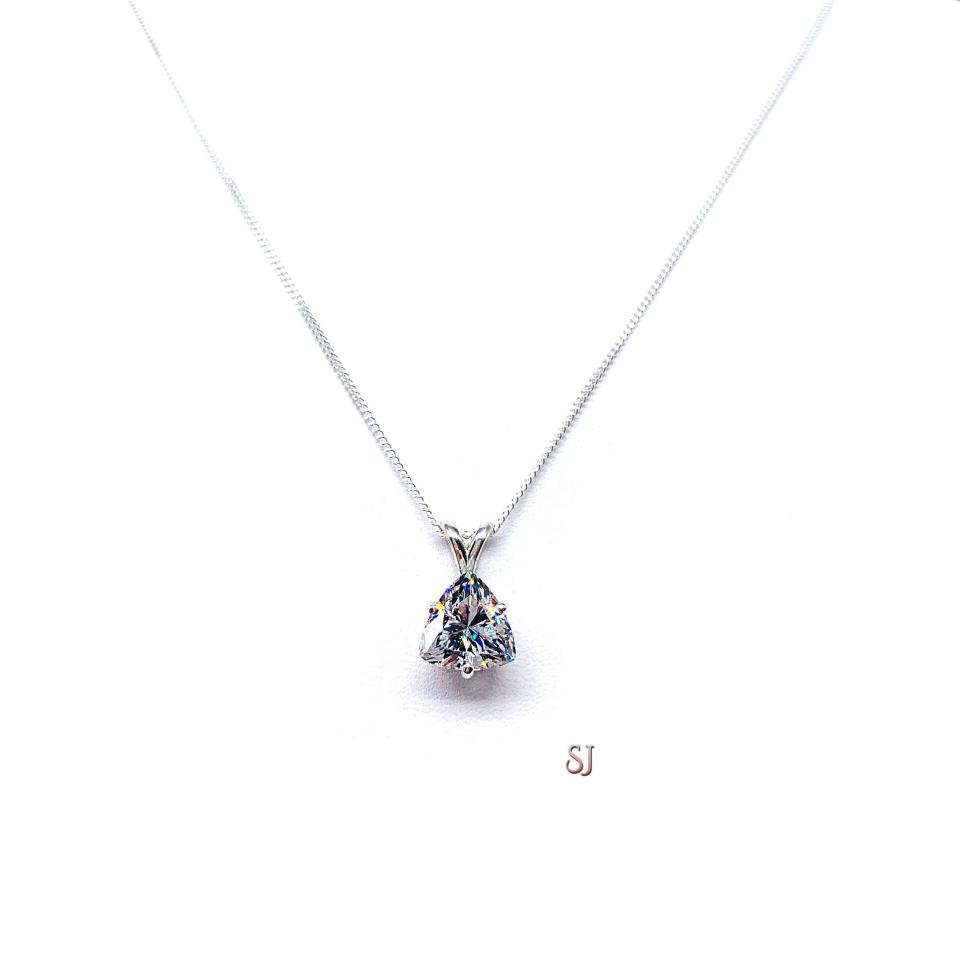 10mm Trillion Cubic Zirconia Pendant With Optional Chain FINAL SALE