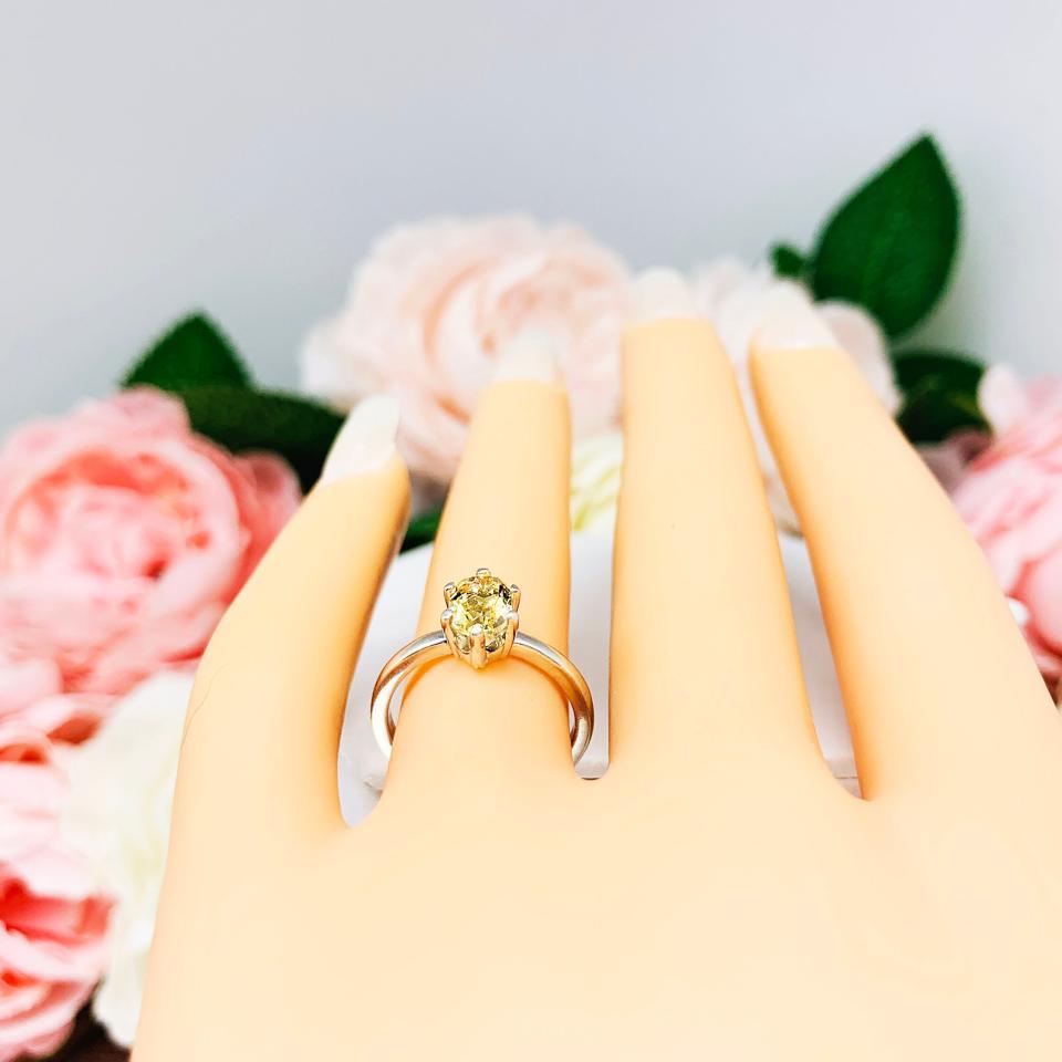 Genuine Oval Golden Citrine Ring